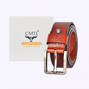 UMTI® Gürtel Herren Ledergürtel aus Büffelleder für Männer 25- (23A) Jeans Echtleder 35mm breit kürzbar Neu